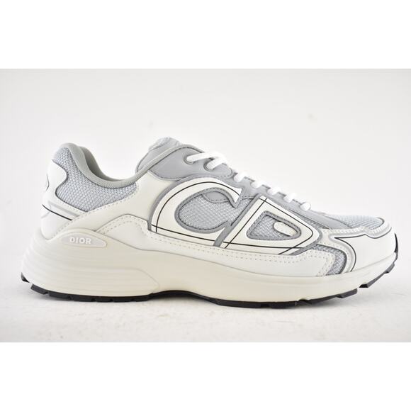 Dior Mens B30 Countdown Grey White Low Top Lace Up Flat Trainer Sneakers 44 11 - Picture 2 of 14